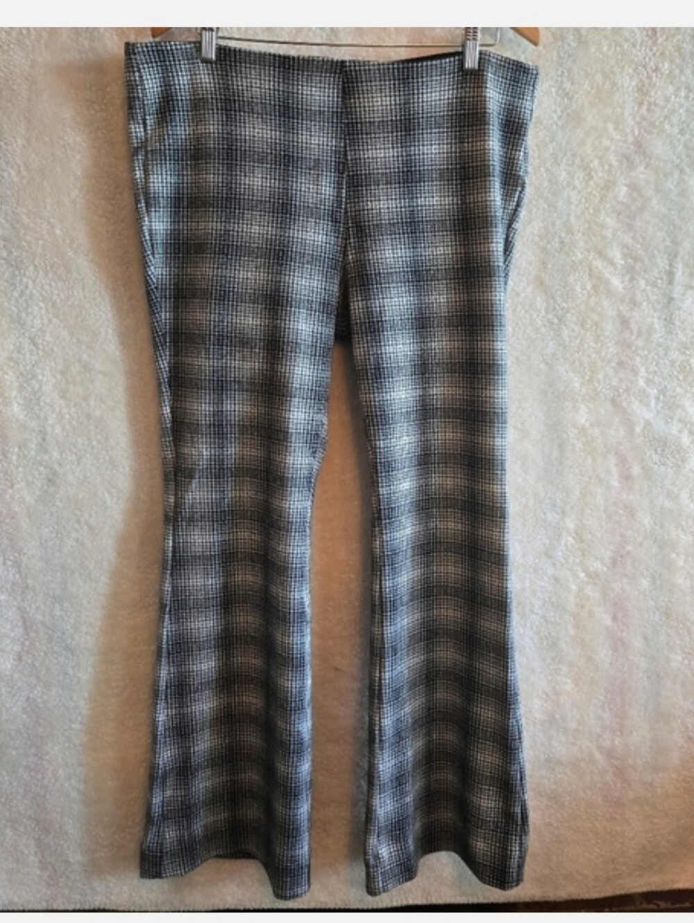 Maeve Black and White Plaid Margot Kick Flare Crop Pants xL